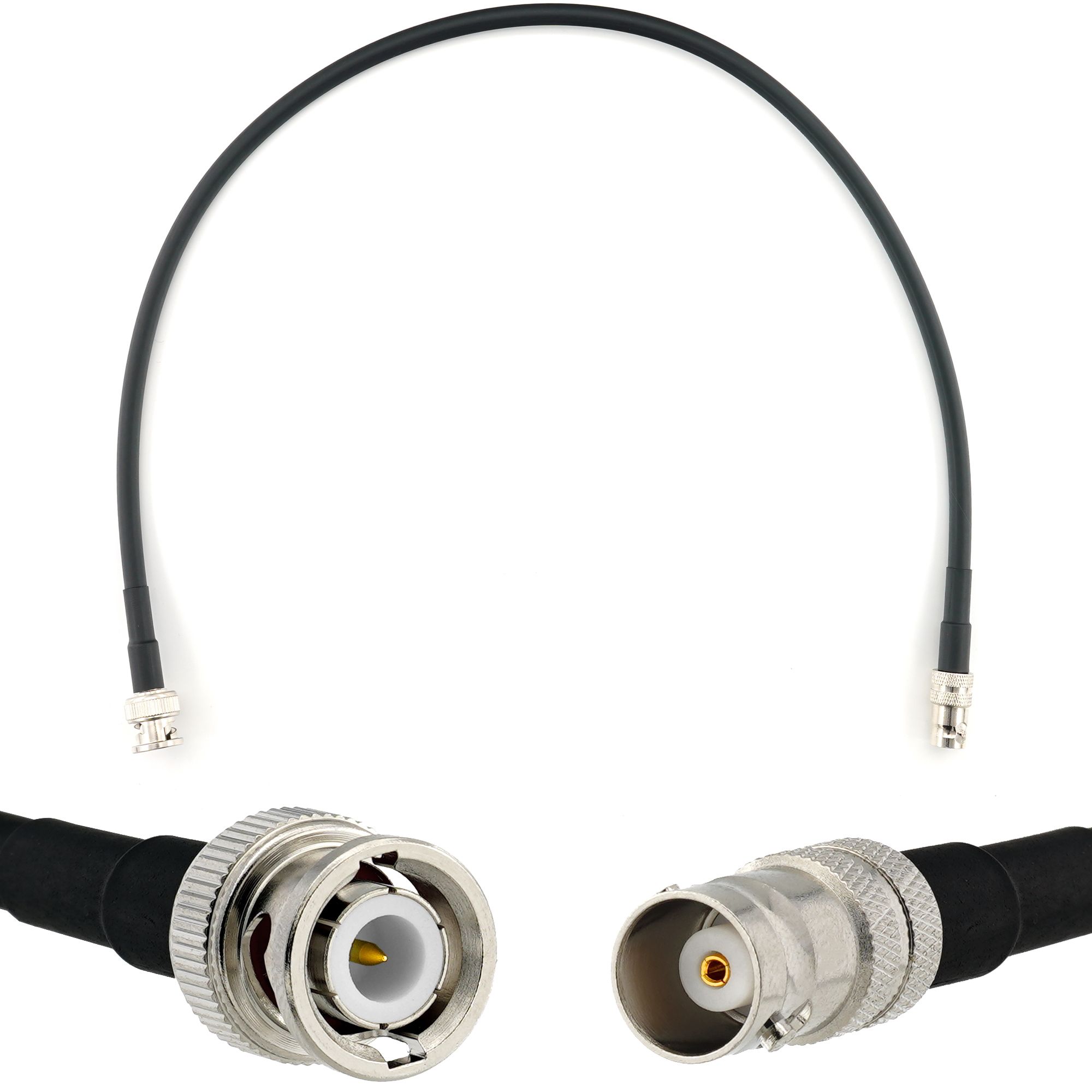 BNC Male to BNC Female 50cm Coaxial Cable - HF240 (LMR 240 Equivalent) Waterproof Extension Cord for Antenna CB Radio Amateur Wireless Radio WiFi Adapter UHF VHF