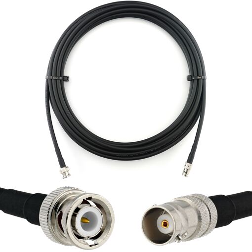 Câble coaxial BNC mâle à femelle de 7 m - HF240 (équivalent LMR240) étanche et extensible pour antenne radio amateur sans fil, radio WIFI, adaptateur UHF VHF