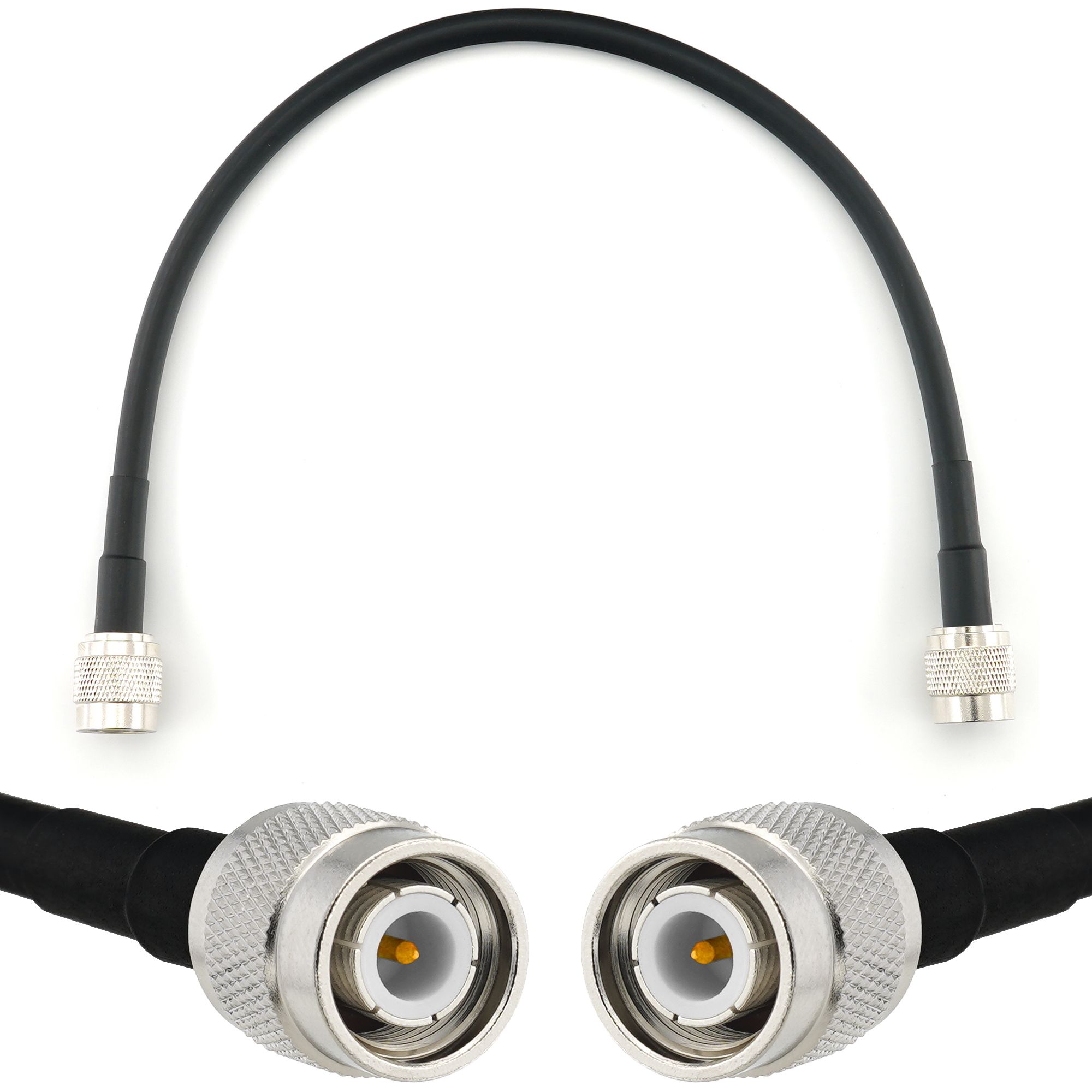 Cable coaxial TNC macho a TNC macho de 30 cm RANGEFUL - HF240 (equivalente LMR240) resistente al agua y de extension para antena radio amateur sin hilos, radio WIFI, adaptador UHF VHF
