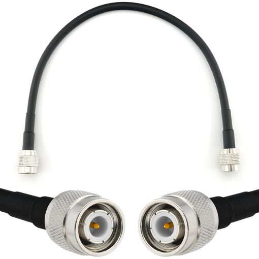 Câble coaxial TNC mâle à TNC mâle de 30 cm RANGEFUL - HF240 (équivalent LMR240) étanche et extensible pour antenne radio amateur sans fil, radio WIFI, adaptateur UHF VHF