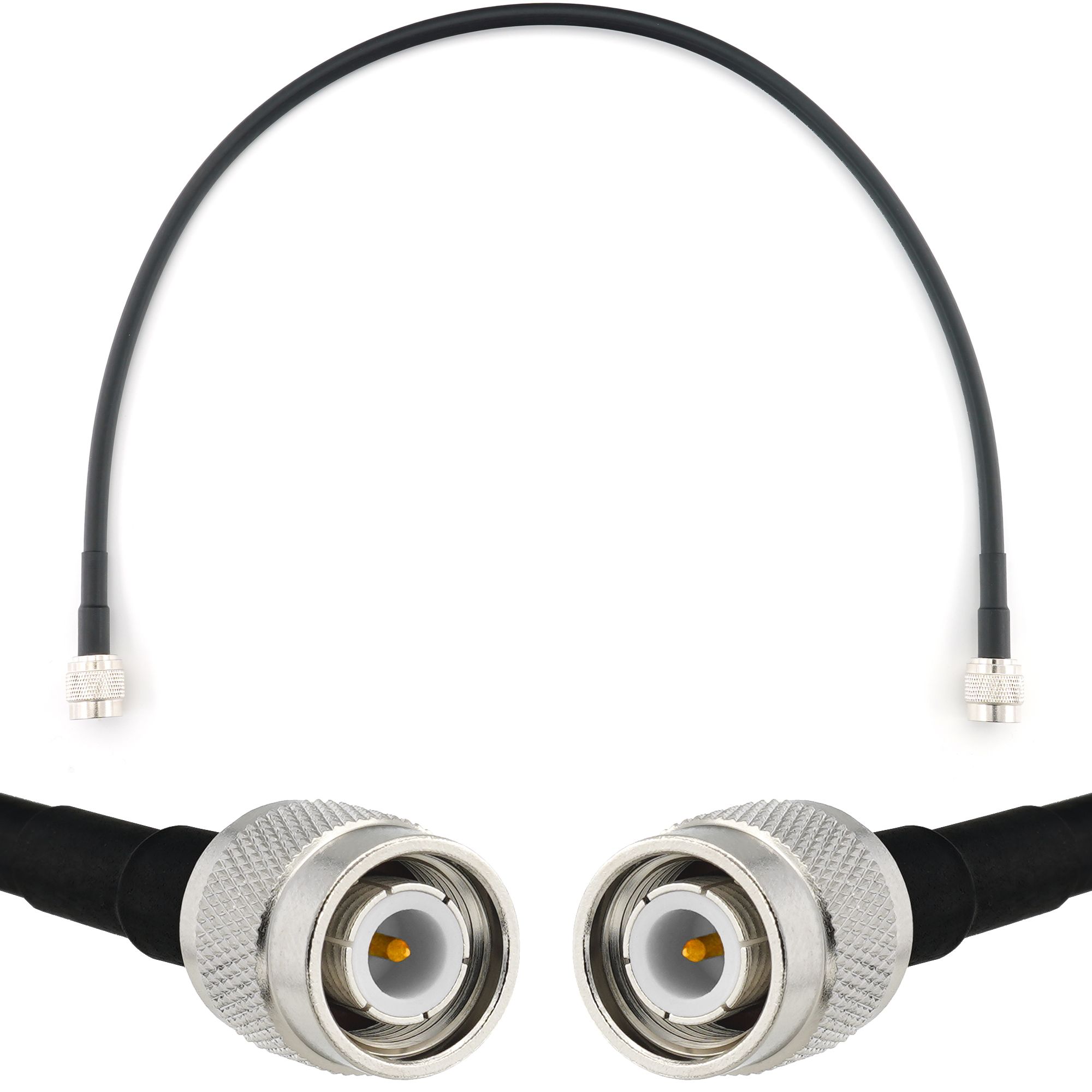 RANGEFUL TNC Male to TNC Male 50cm Coaxial Cable - HF240 (LMR 240 Equivalent) Waterproof Extension Cord for CB Radio, WiFi Antennas