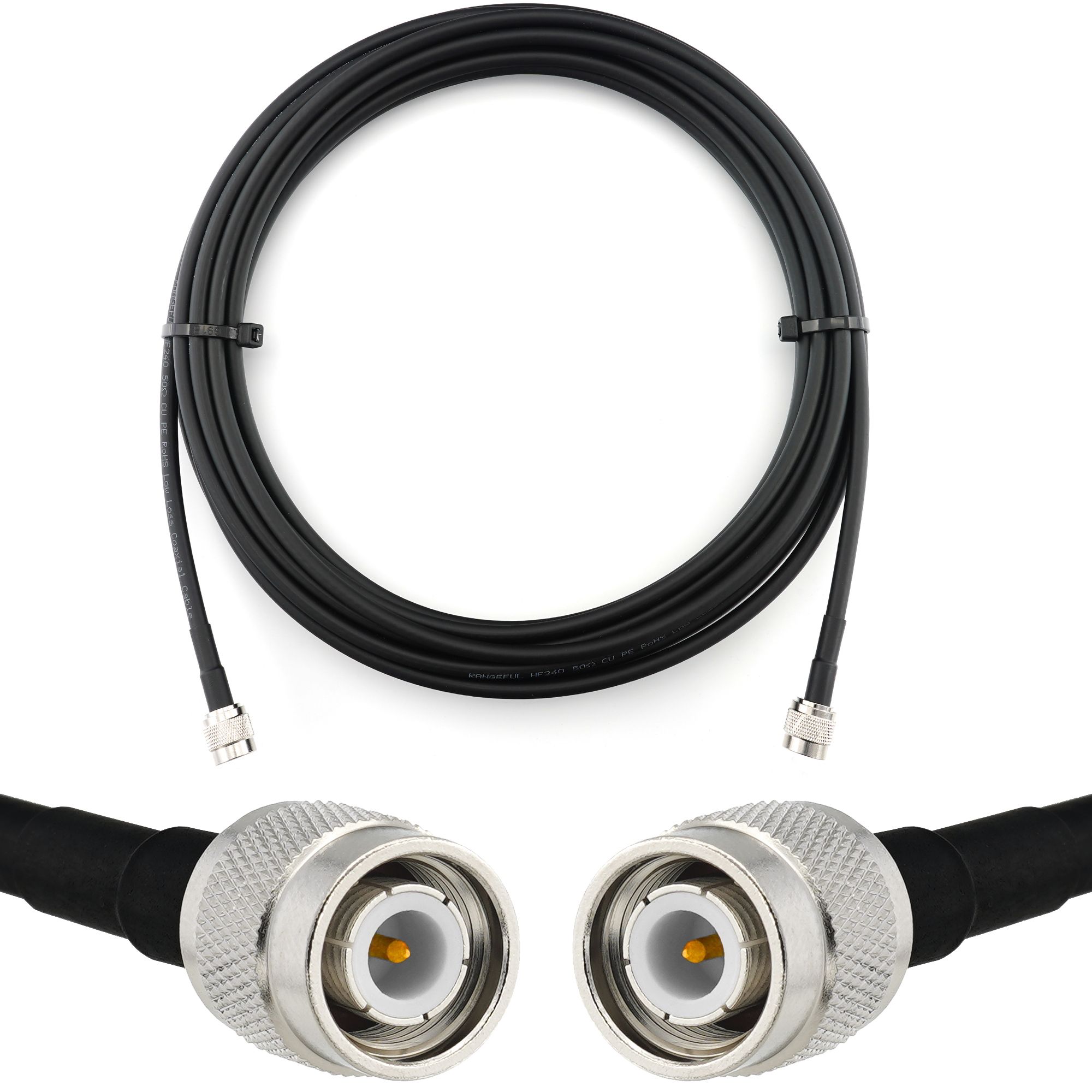 TNC Male to TNC Male 7m Coaxial Cable - HF240 (LMR 240 Equivalent) Waterproof Extension