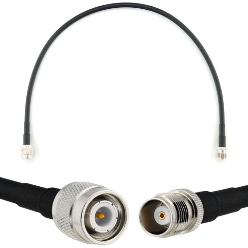 Câble coaxial TNC mâle à TNC femelle de 50 cm - HF240 (équivalent LMR240) étanche et rallonge TNC pour antenne radio CB amateur sans fil, radio WiFi, adaptateur UHF VHF