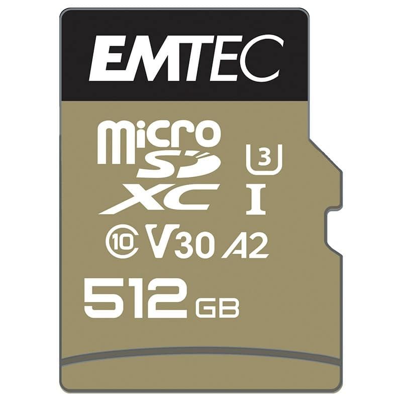 Dexxon SpeedIN' PRO Flash Memory Card - 512GB - A2 / Video Class V30 / UHS-I U3 / Class10 - 670x - microSDXC UHS-I (SD Adapter Included)