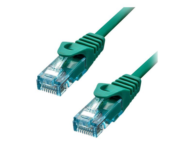 ProXtend RJ-45 (M) to RJ-45 (M) Cable - 25 cm - 6 mm UTP CAT 6a - Halogen-Free, Molded, Locking - Green