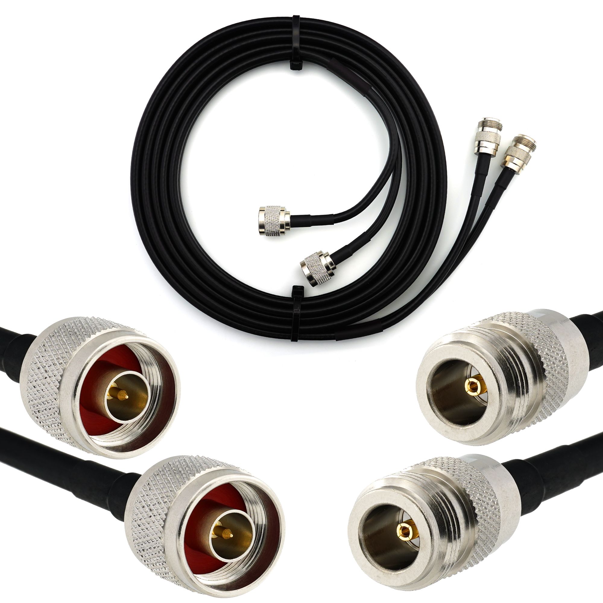 RANGEFUL N Male to N Female 3m Coaxial Cable - Double HF240 (LMR 240 Equivalent) Waterproof Dual Extension - For WiFi Router, Radio Antenna, LTE Amplifier, GSM 4G/5G/6G Hotspot