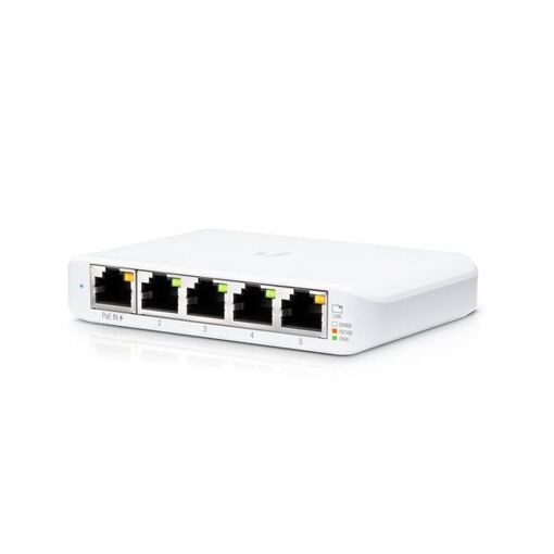 Commutateur Ubiquiti UniFi USW Flex Mini - Commutateur de bureau - 4 x 10/100/1000 + 1 x 10/100/1000 (PoE+) - Blanc