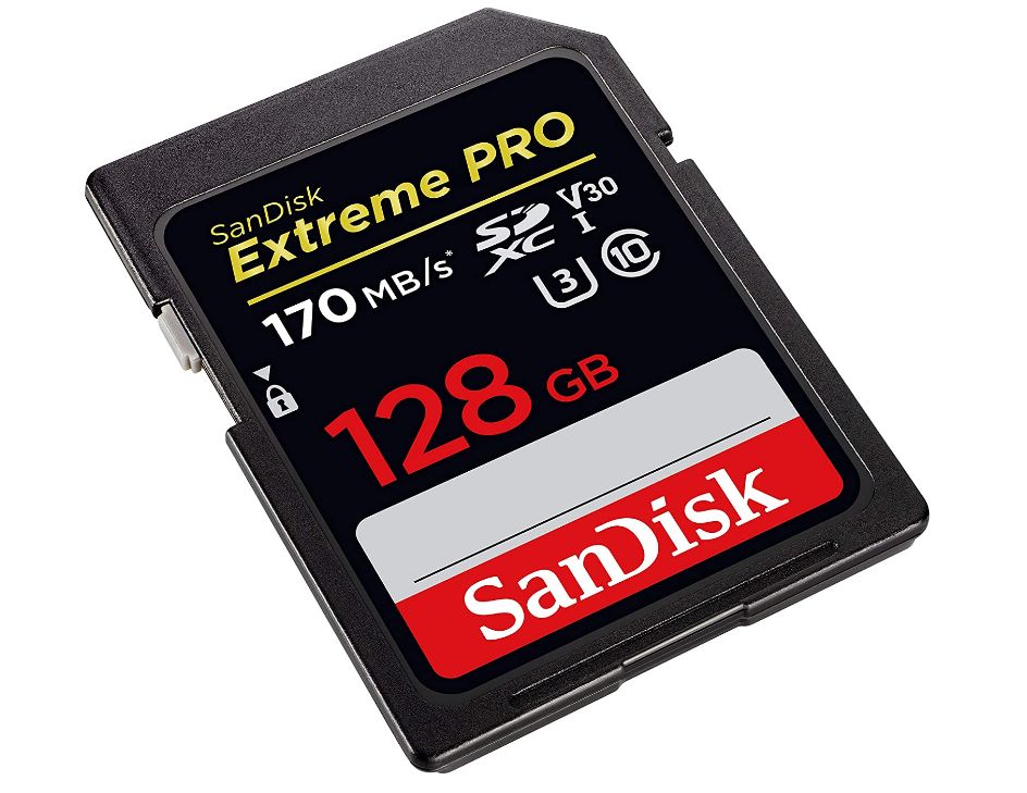 SanDisk Extreme PRO SDXC Memory Card 128GB, UHS-I, Class 10, U3, V30 - 2-Pack
