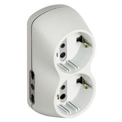 Bticino 64 S3614D Multi-Outlet Adapter, White