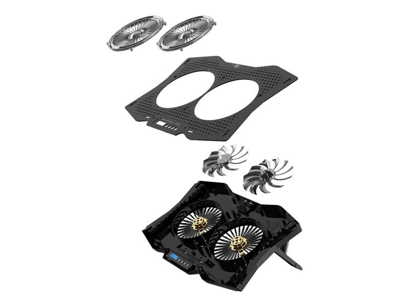 Suza AirBlade 1000 RGB Cooling Pad - 10-17 inch Laptop Cooling Pad - Black