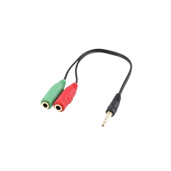 Ewent Audio Cable 0.15m, 3.5mm Stereo Jack, Black, Green, Red
