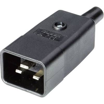 Kaiser 765/sw/C Male Straight Network Connector for Refrigeration Devices, 2 + PE 16A, Black, 1 Piece(s)