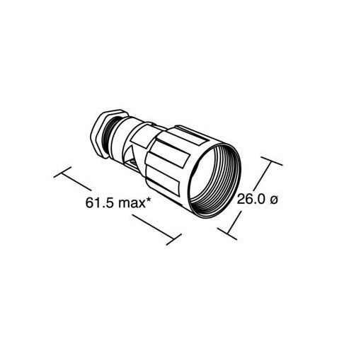Bulgin PX0800 Male Cylindrical Connector, 1pc