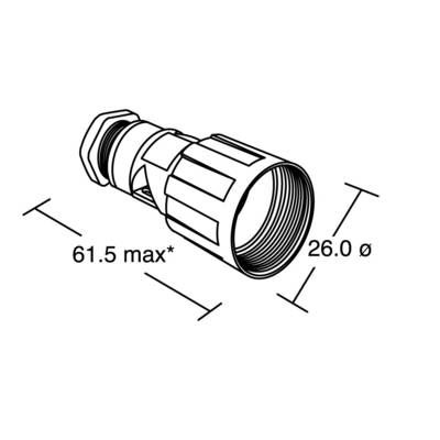 Bulgin PX0800 Male Cylindrical Connector, 1pc