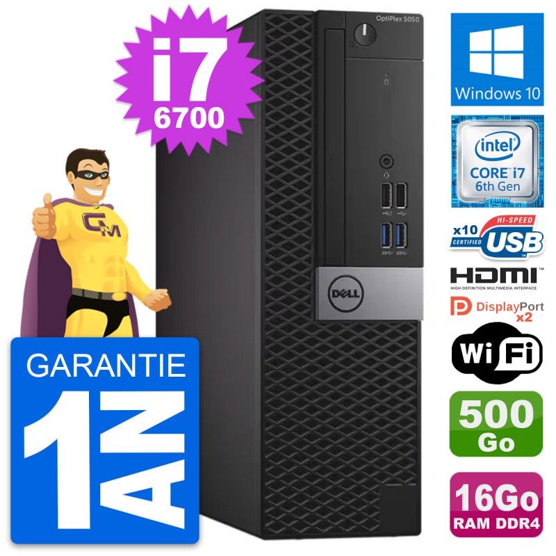 Dell OptiPlex 5050 SFF i7-6700 16GB RAM 500GB HDD HDMI Windows 10 WiFi