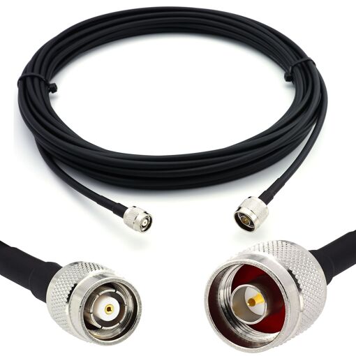 RANGEFUL N Male to RP-TNC Male 15m Coaxial Cable - HF240 (LMR 240 Equivalent) Waterproof Extension for Wifi Router, LTE Amplifier, GSM 4G 5G 6G Hotspot