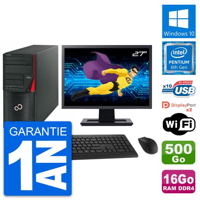 Fujitsu W550n 27" All-in-One PC - Intel G4400, 16GB RAM, 500GB HDD, Windows 10