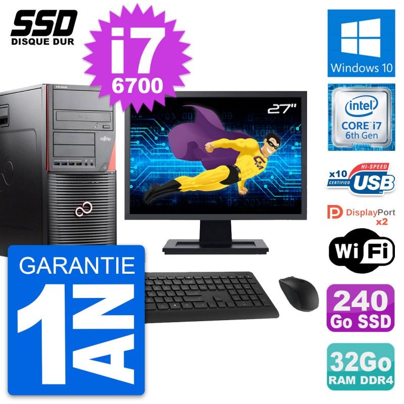 Fujitsu W550n 27-inch PC - Intel i7, 32GB RAM, 240GB SSD
