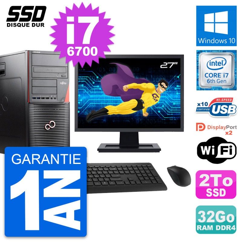 Fujitsu Celsius W550n 27" Screen i7-6700 32GB RAM 2TB SSD Windows 10 WiFi