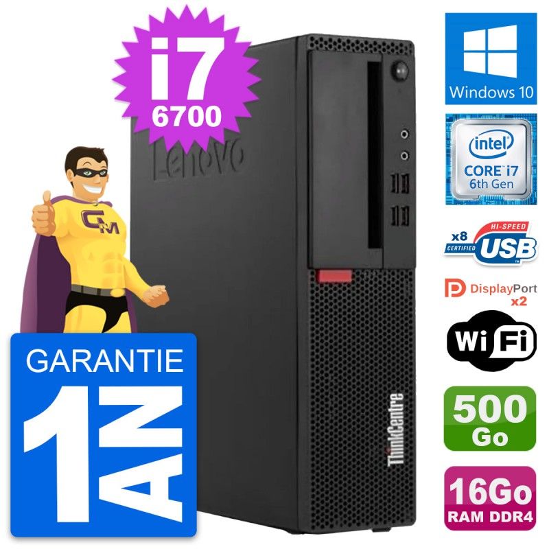 Lenovo ThinkCentre M910s SFF i7-6700 16GB RAM 500GB HDD Windows 10 WiFi