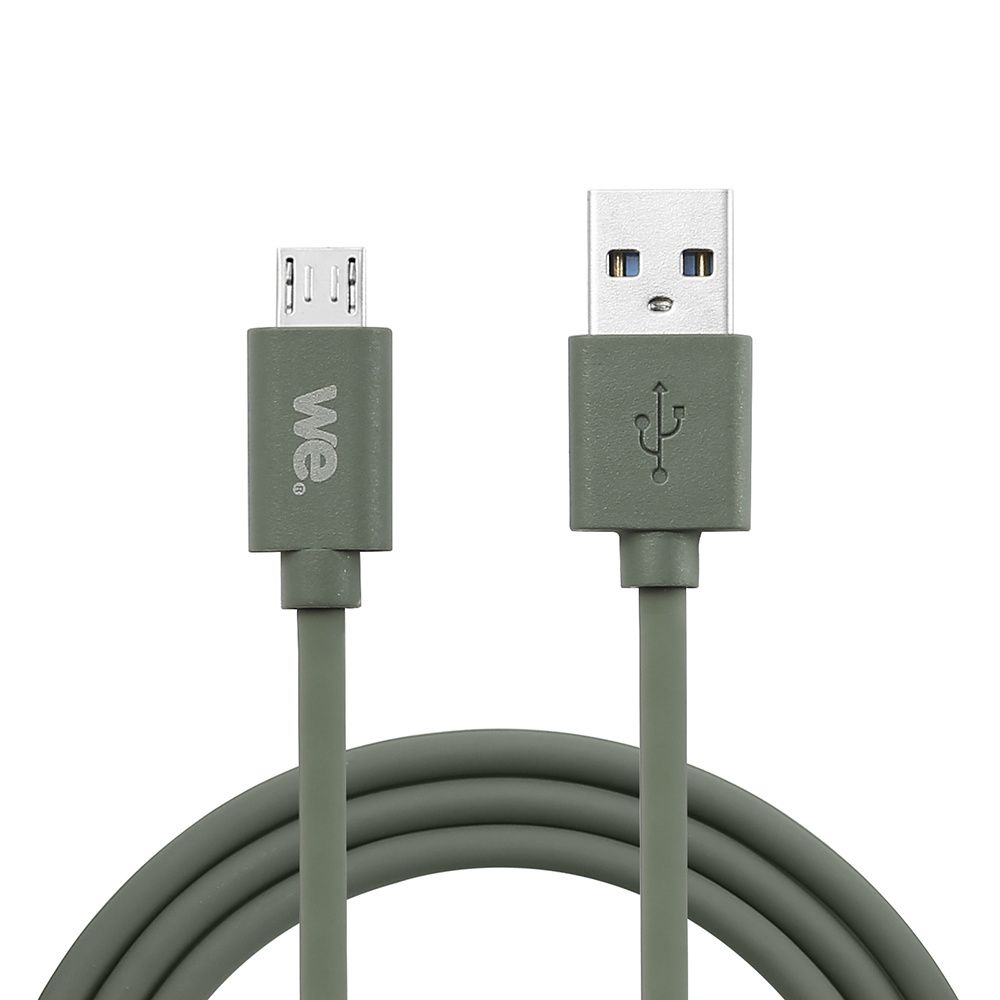 WE Silicone USB/Micro USB Cable - 2m - Olive Green