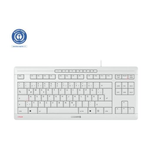 Cherry Stream TKL Keyboard - USB, QWERTZ, German, Cherry SX Switch - Grey/White