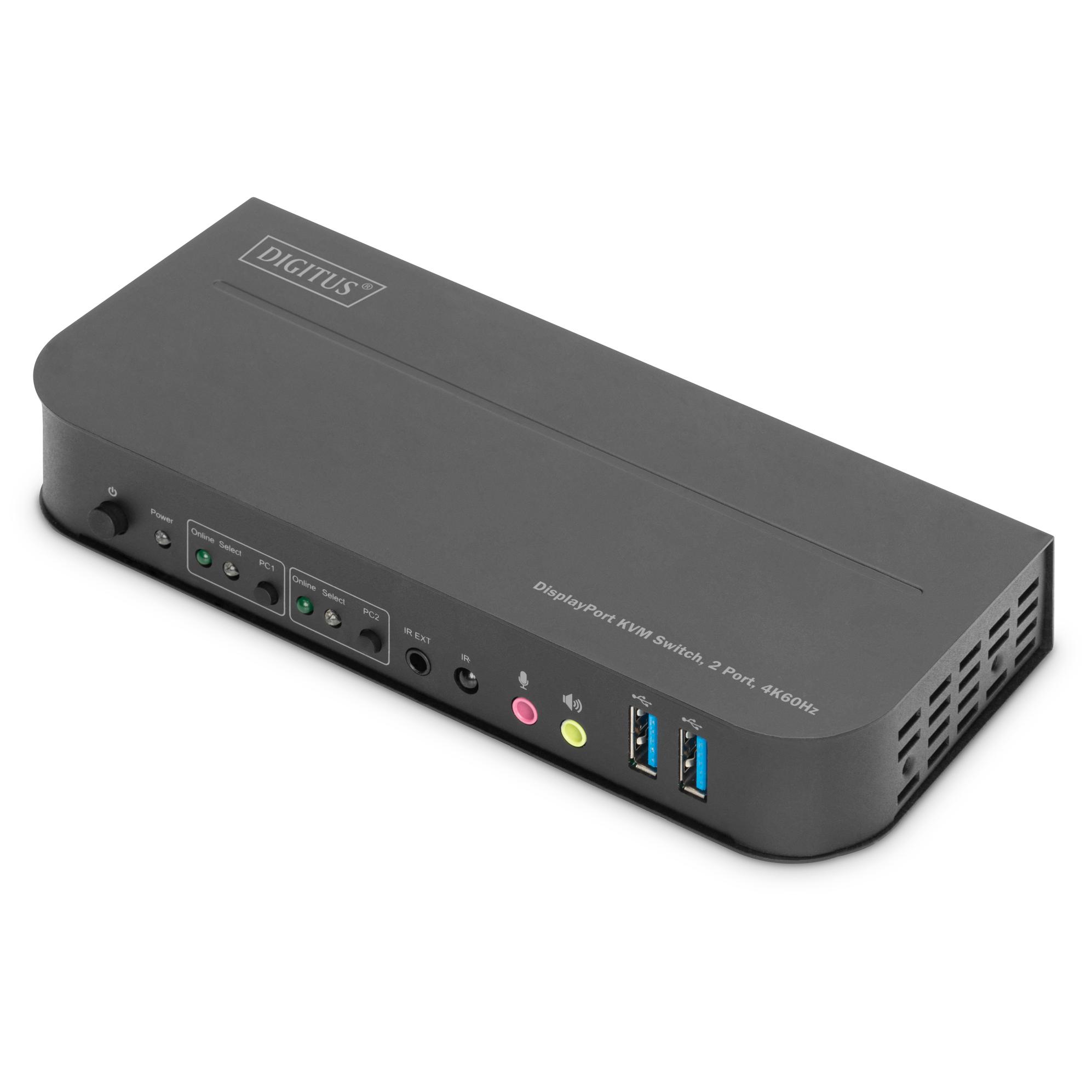 Digitus 2-Port KVM Switch, 4K 60Hz, DP & HDMI