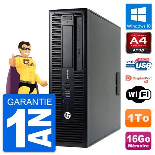 HP EliteDesk 705 G1 SFF PC - AMD A4 PRO-7300B, 16GB RAM, 1TB HDD, Windows 10, WiFi