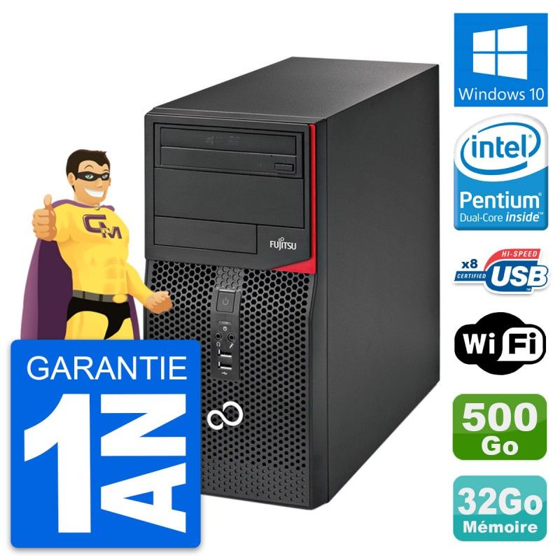 Fujitsu Esprimo P520 Desktop PC - Intel G3220, 32GB RAM, 500GB HDD, Windows 10, WiFi