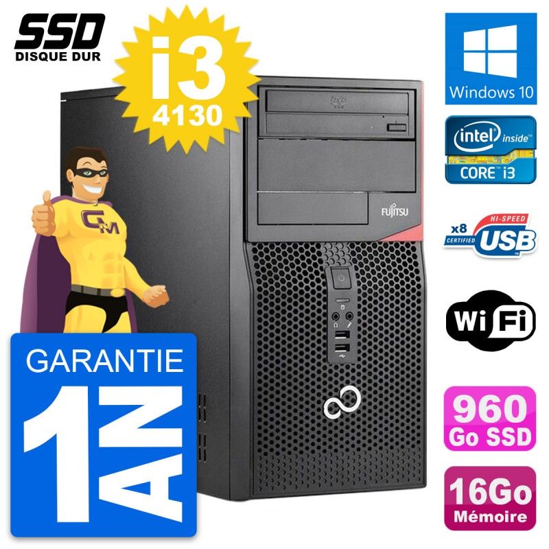 Fujitsu Esprimo P520 MT Desktop PC - Intel i3-4130, 16GB RAM, 960GB SSD, Windows 10, WiFi