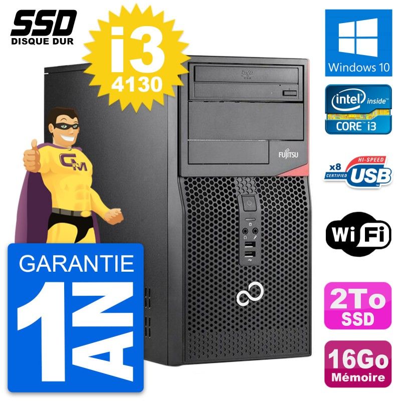 Fujitsu Esprimo P520 Desktop Computer - Intel Core i3-4130, 16GB RAM, 2TB SSD, Windows 10, WiFi