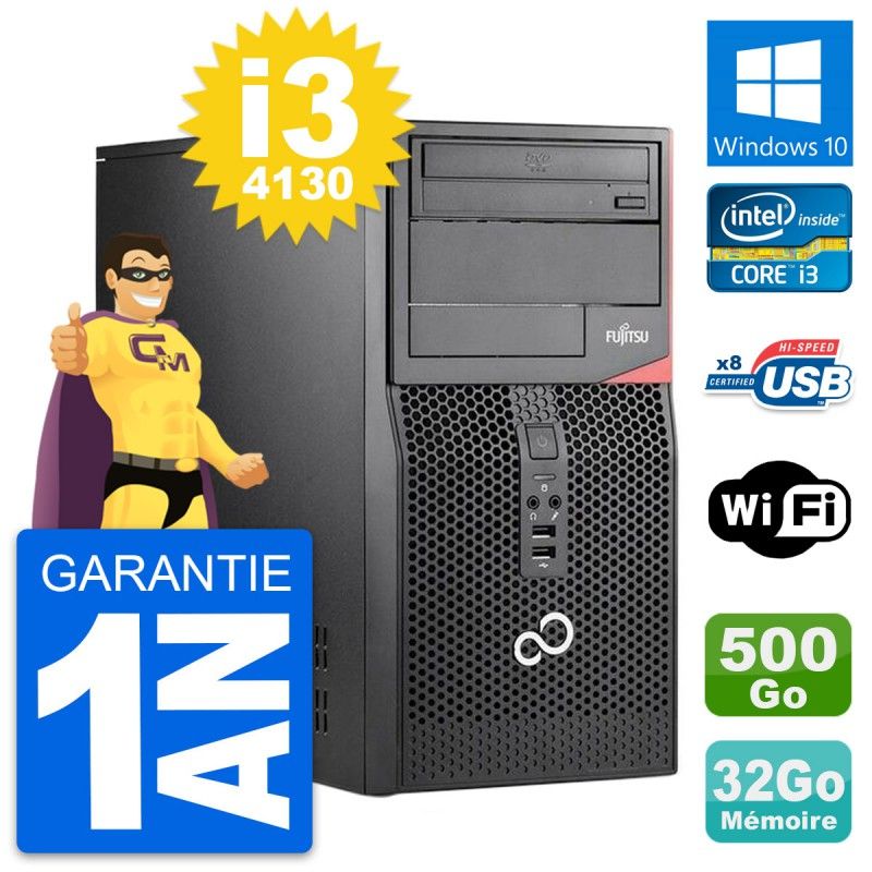 Fujitsu Esprimo P520 Desktop PC - Intel i3-4130, 32GB RAM, 500GB HDD, Windows 10, WiFi