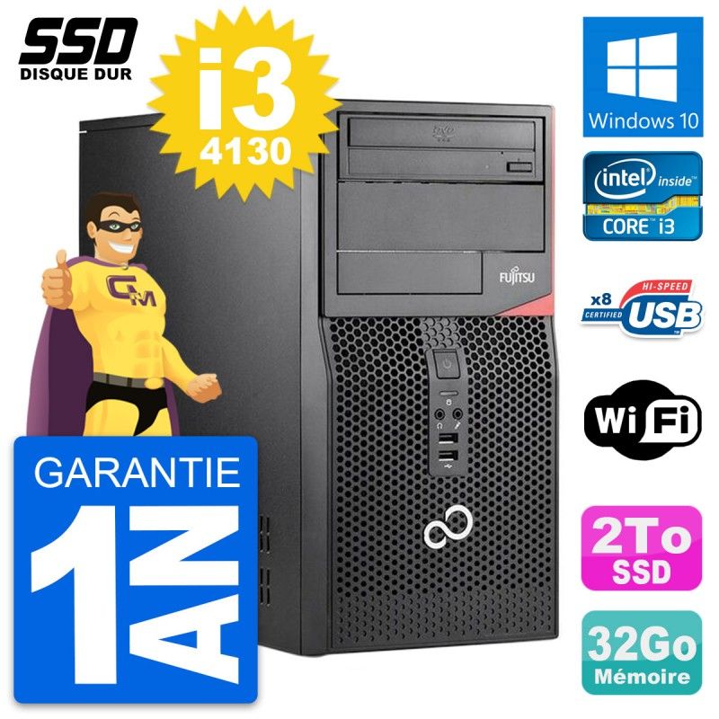 Fujitsu Esprimo P520 Intel Core i3-4130 3.4GHz 32GB RAM 2TB SSD Windows 10 Wifi Desktop PC