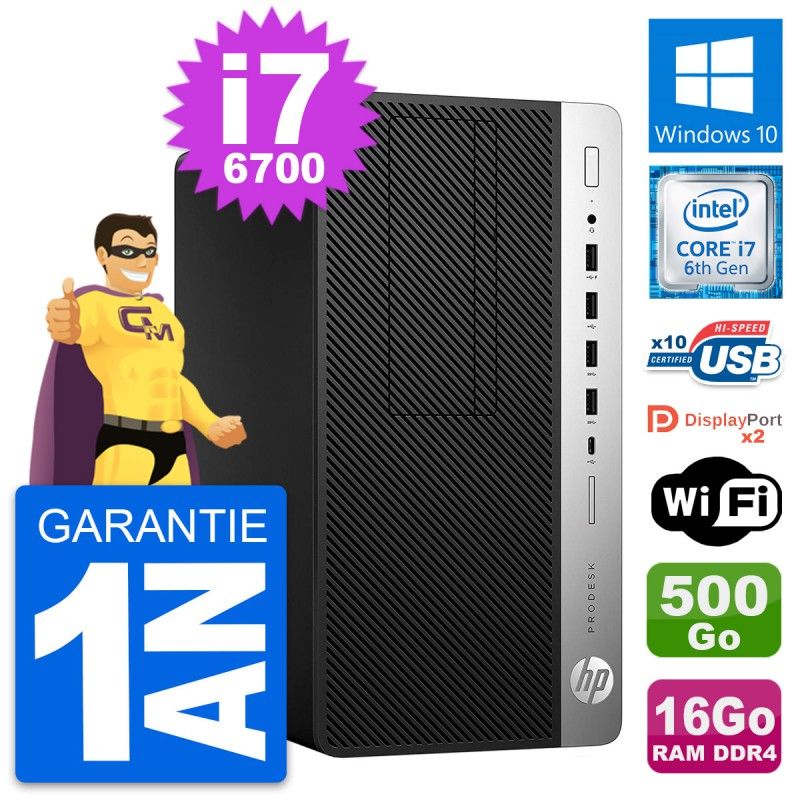HP ProDesk 600 G3 MT - Intel i7-6700, 16GB RAM, 500GB HDD, Windows 10