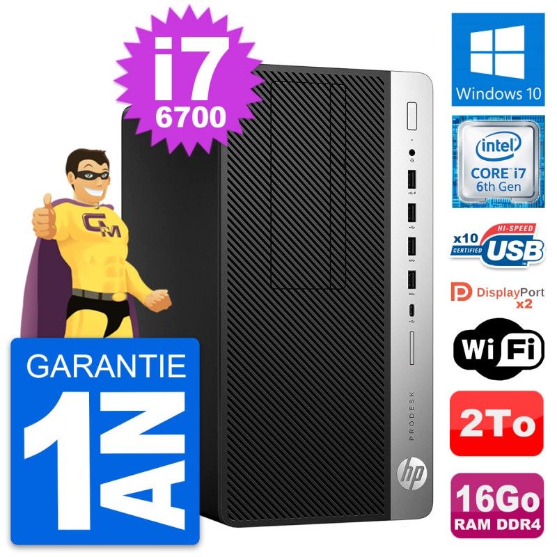 HP ProDesk 600 G3 Desktop PC - Intel Core i7, 16GB RAM, 2TB Storage, Windows 10