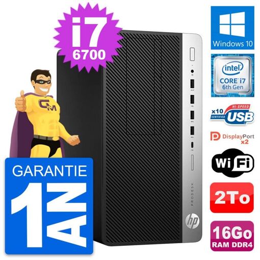 PC de escritorio HP ProDesk 600 G3 - Procesador Intel Core i7, 16GB de RAM, 2TB de almacenamiento, Windows 10