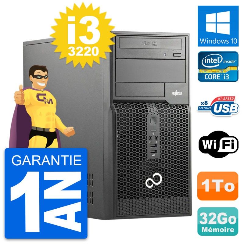 Fujitsu Esprimo P510 MT Core i3-3220 32GB RAM 1TB HDD Windows 10 WiFi Desktop Computer