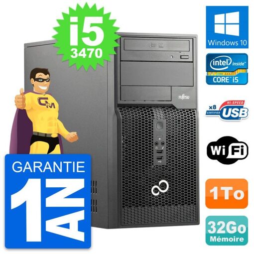 Computadora de escritorio Fujitsu Esprimo P510 MT Core i5-3470 32GB RAM 1TB HDD Windows 10 WiFi