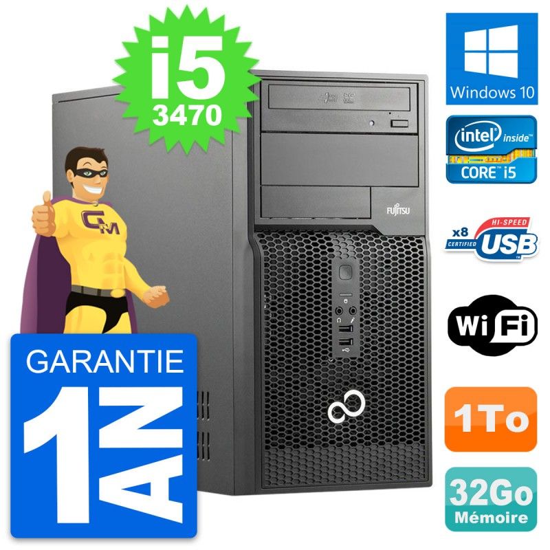 Fujitsu Esprimo P510 MT Core i5-3470 32GB RAM 1TB HDD Windows 10 WiFi Desktop Computer