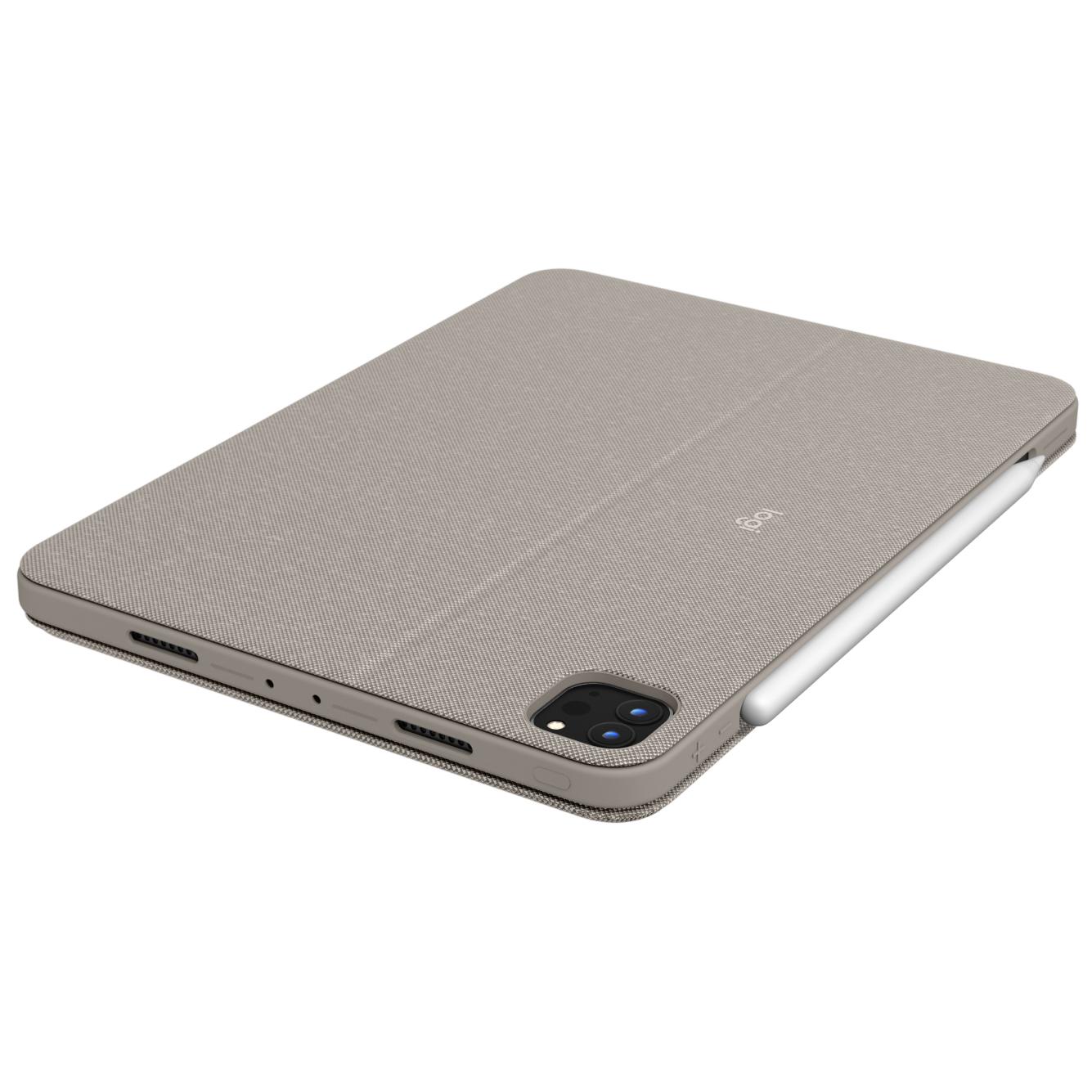 Logitech Combo Touch - Teclado y funda con trackpad - retroiluminado - Conexión inteligente de Apple - QWERTY español - Arena para Apple iPad Pro de 11 pulgadas (primera, segunda y tercera generación)