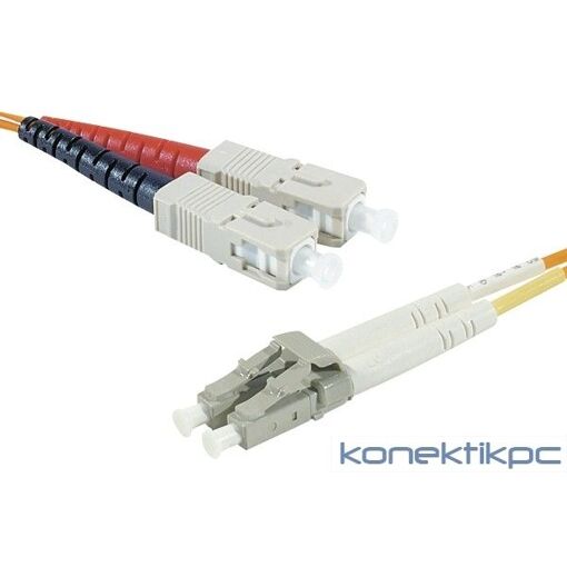 Câble optique Exertis Connect - Connexion LC à SC, 2m, Duplex, OM2, 50/125 micromètres, Orange