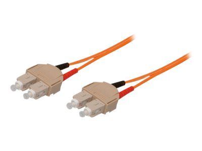 Exertis Connect SC Multi-Mode Fiber Optic Cable, 10m, OM2, 50/125 Microns, Duplex, Orange