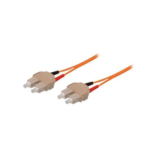 Exertis Connect SC Multi-Mode Fiber Optic Cable, 10m, OM2, 50/125 Microns, Duplex, Orange
