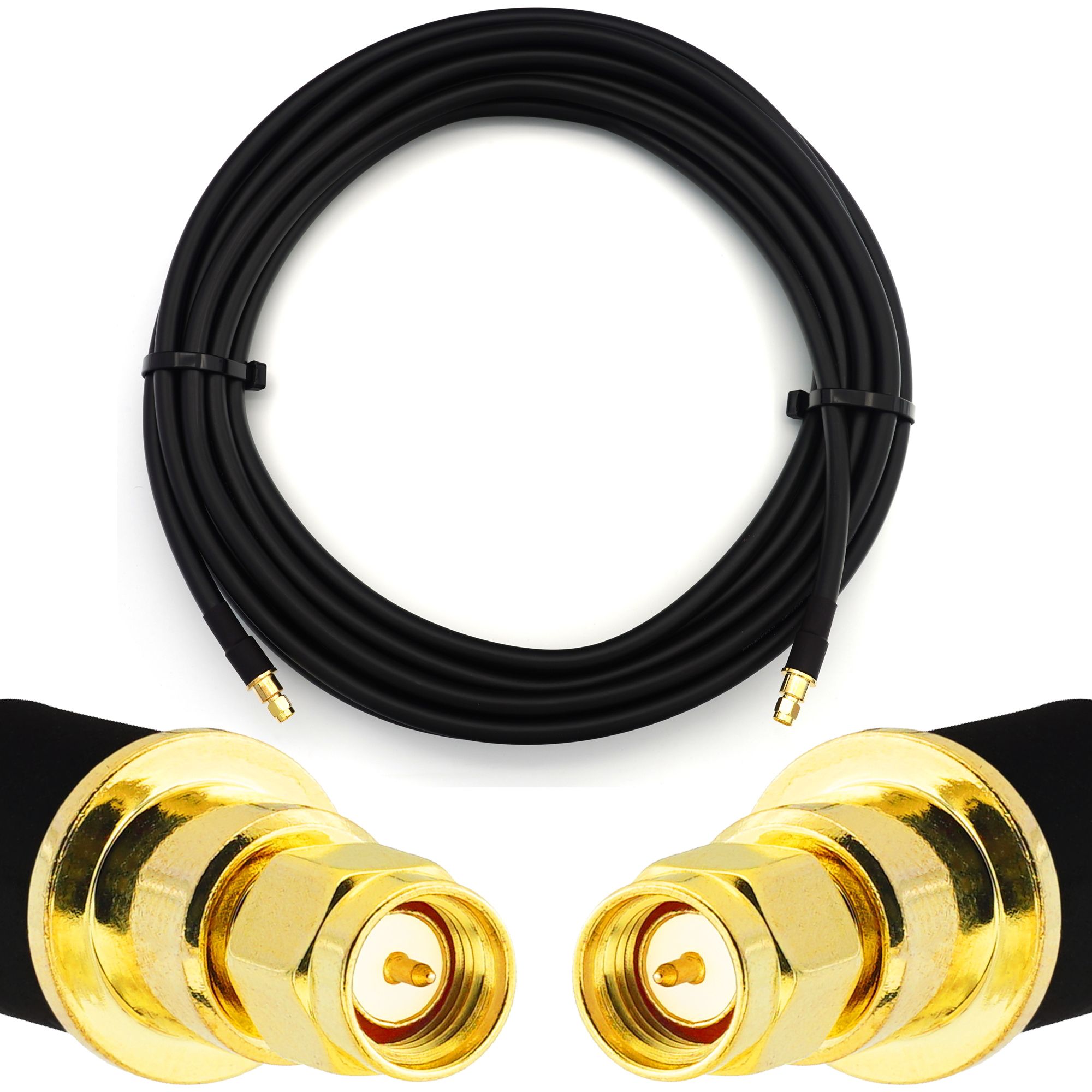 SMA Male to SMA Male Coaxial Cable - 20m HF400 Flexible 50 Ohm Extension (Equivalent LMR400 UF UltraFlex) for LTE CDMA GSM DCS 4G 5G 6G Mobile Signal Router Antenna
