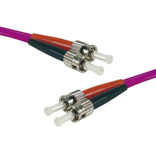 Cordon de conexión Exertis Connect multimodo ST - 2 m, fibra óptica, dúplex, OM4, 50/125 micras, violeta