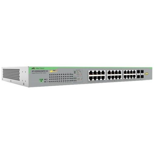 Allied Telesis AT GS950/28PS V2 - Conmutador inteligente - 24 x 10/100/1000 (PoE+) + 4 x 1000Base-X - Escritorio, Montable en rack y en pared - PoE+ (185 W)