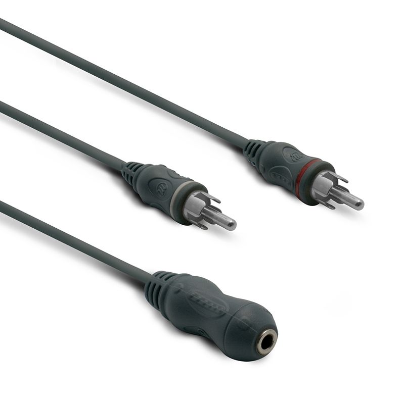 Adaptador estéreo Metronic de 3,5 mm hembra a 2 RCA macho, 0,1 m