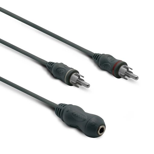 Adaptateur stéréo Metronic 3,5 mm femelle / 2 RCA mâle, 0,1 m