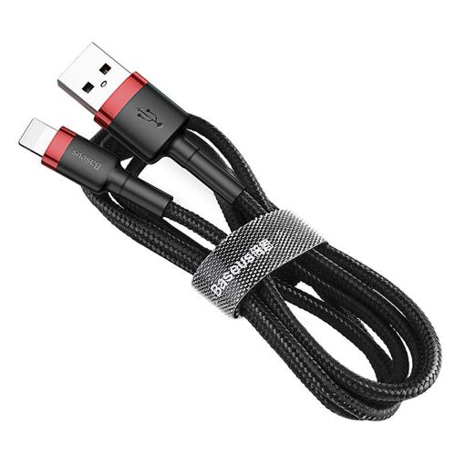 Cable Lightning Baseus 2.4A 1m Rojo + Negro