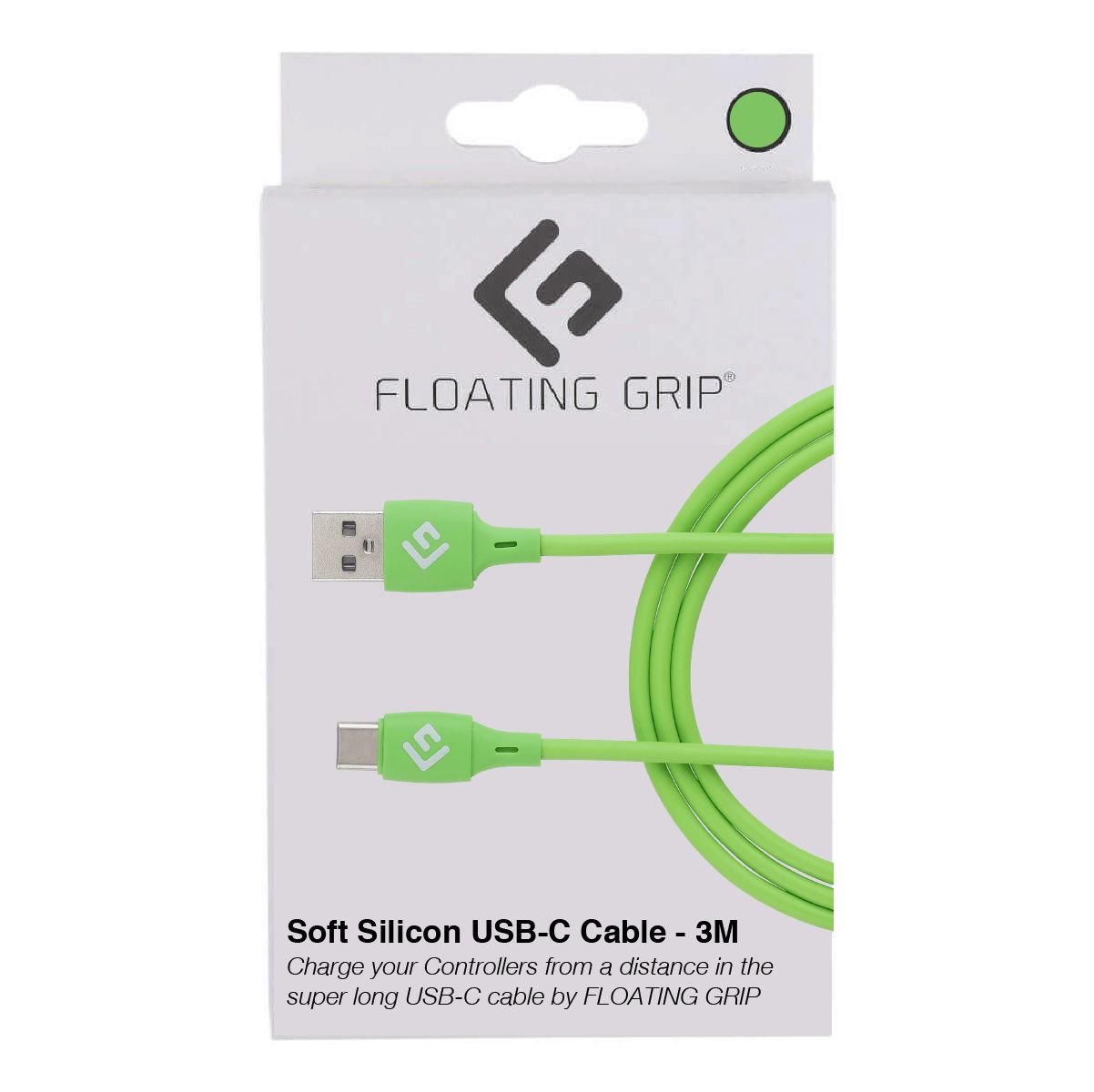 Floating Grip 3m Silicone USB-C Cable (Green)